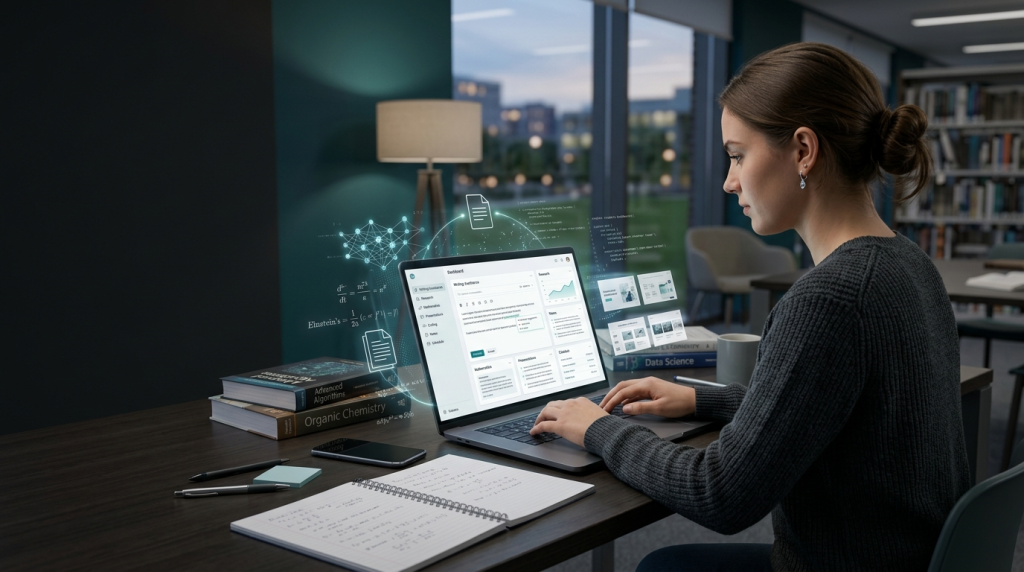 Student using free AI tools for studying and productivity